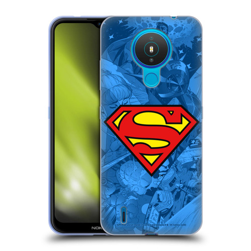 Superman DC Comics Comicbook Art Collage Soft Gel Case for Nokia 1.4