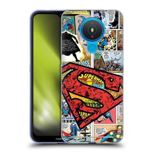 Superman DC Comics Comicbook Art Oversized Logo Soft Gel Case for Nokia 1.4