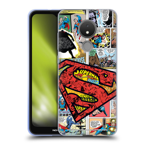 Superman DC Comics Comicbook Art Oversized Logo Soft Gel Case for Nokia C21