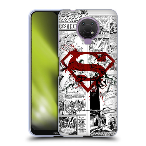 Superman DC Comics Comicbook Art Red Logo Splatter Soft Gel Case for Nokia G10