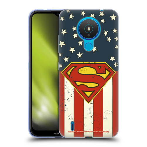 Superman DC Comics Logos U.S. Flag Soft Gel Case for Nokia 1.4
