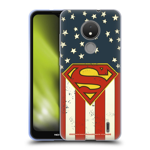 Superman DC Comics Logos U.S. Flag Soft Gel Case for Nokia C21