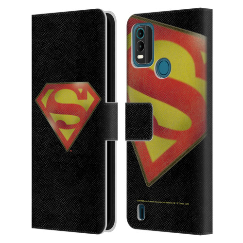 Superman DC Comics Vintage Fashion Logo Leather Book Wallet Case Cover For Nokia G11 Plus