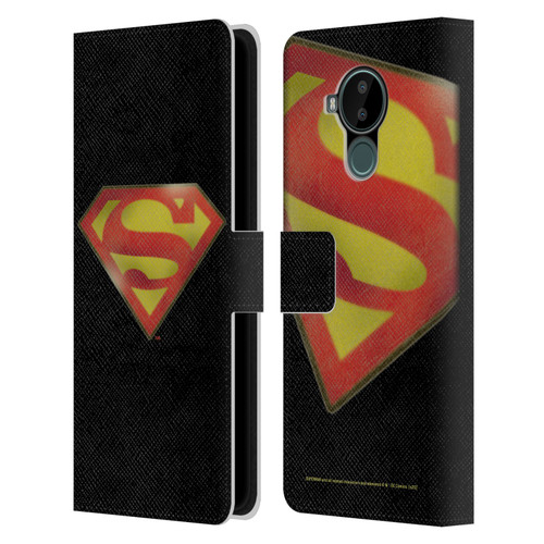 Superman DC Comics Vintage Fashion Logo Leather Book Wallet Case Cover For Nokia C30