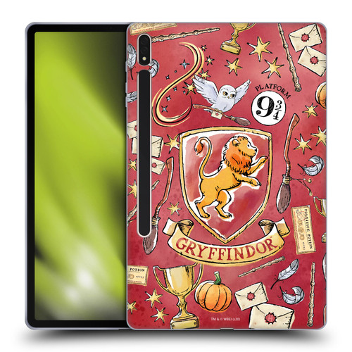 Harry Potter Deathly Hallows XIII Gryffindor Pattern Soft Gel Case for Samsung Galaxy Tab S8 Plus