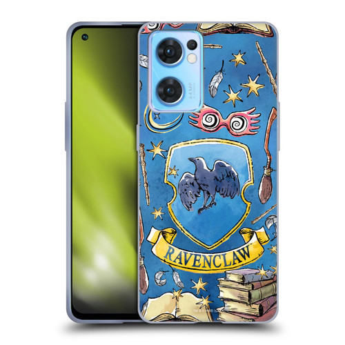 Harry Potter Deathly Hallows XIII Ravenclaw Pattern Soft Gel Case for OPPO Reno7 5G / Find X5 Lite