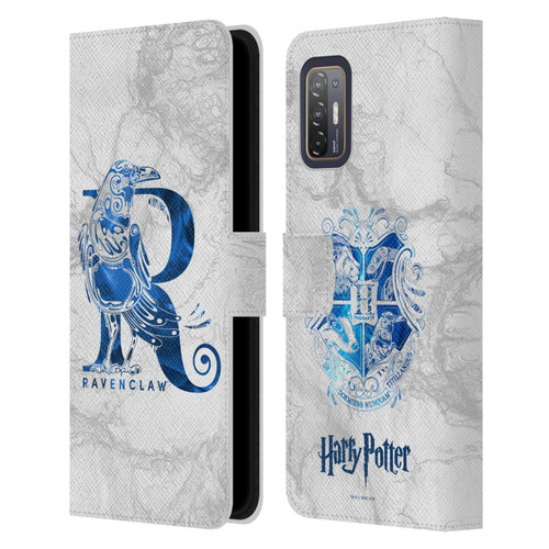 Harry Potter Deathly Hallows IX Ravenclaw Aguamenti Leather Book Wallet Case Cover For HTC Desire 21 Pro 5G