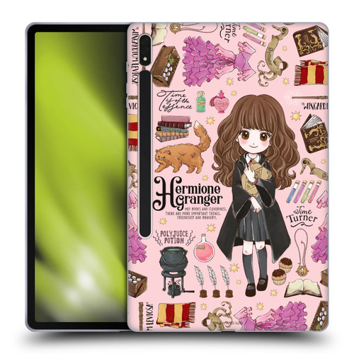 Harry Potter Deathly Hallows XXXVII Hermione Pattern Soft Gel Case for Samsung Galaxy Tab S8 Plus