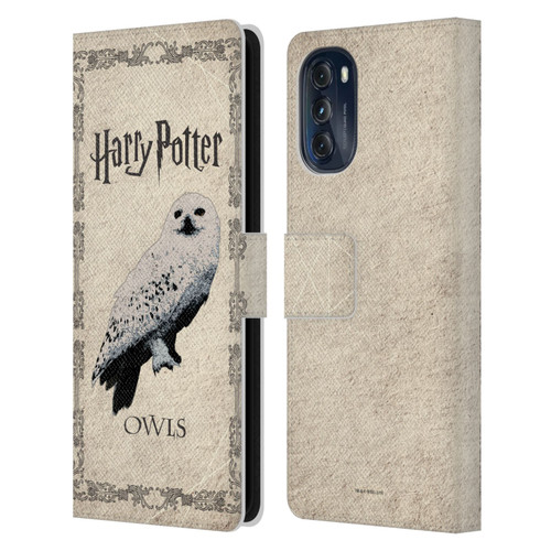 Harry Potter Prisoner Of Azkaban III Hedwig Owl Leather Book Wallet Case Cover For Motorola Moto G (2022)