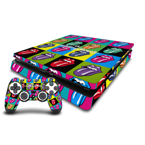 The Rolling Stones Art Pop-Art Tongue Logo Vinyl Sticker Skin Decal Cover for Sony PS4 Slim Console & Controller