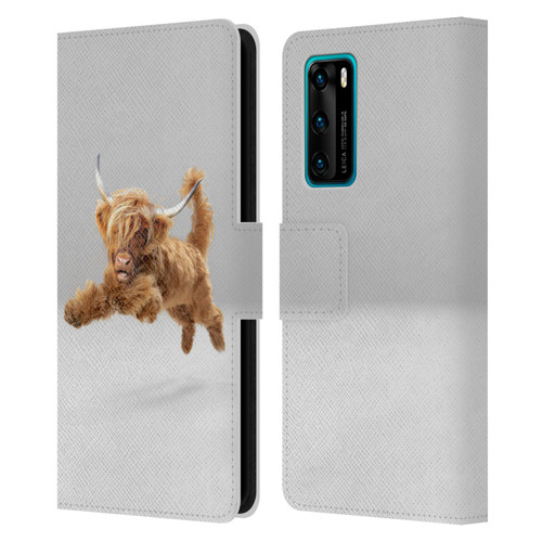 Pixelmated Animals Surreal Pets Highland Pup Leather Book Wallet Case Cover For Huawei P40 5G