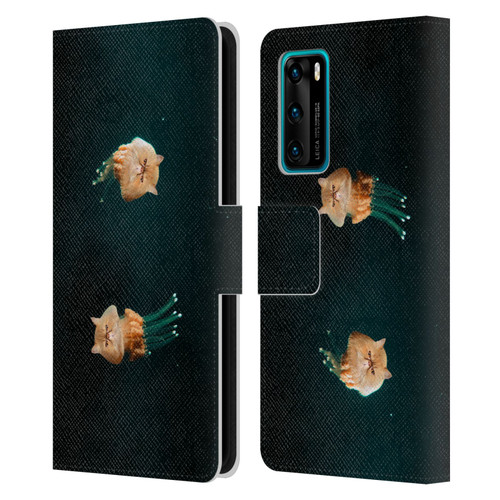 Pixelmated Animals Surreal Pets Jellyfish Cats Leather Book Wallet Case Cover For Huawei P40 5G