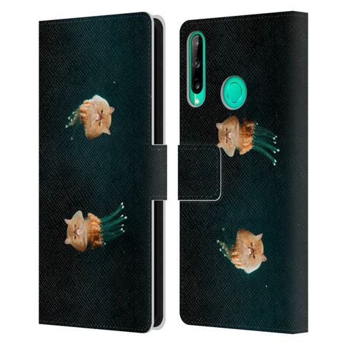 Pixelmated Animals Surreal Pets Jellyfish Cats Leather Book Wallet Case Cover For Huawei P40 lite E