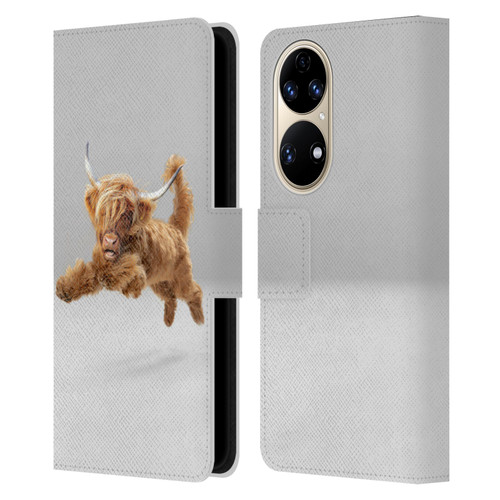 Pixelmated Animals Surreal Pets Highland Pup Leather Book Wallet Case Cover For Huawei P50