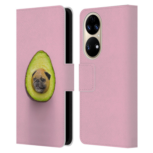 Pixelmated Animals Surreal Pets Pugacado Leather Book Wallet Case Cover For Huawei P50