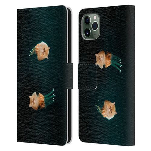 Pixelmated Animals Surreal Pets Jellyfish Cats Leather Book Wallet Case Cover For Apple iPhone 11 Pro Max