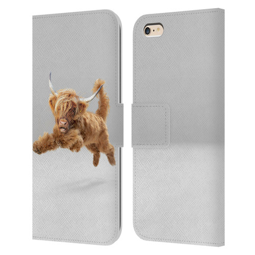 Pixelmated Animals Surreal Pets Highland Pup Leather Book Wallet Case Cover For Apple iPhone 6 Plus / iPhone 6s Plus