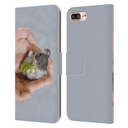 Pixelmated Animals Surreal Pets Baby Koala Leather Book Wallet Case Cover For Apple iPhone 7 Plus / iPhone 8 Plus