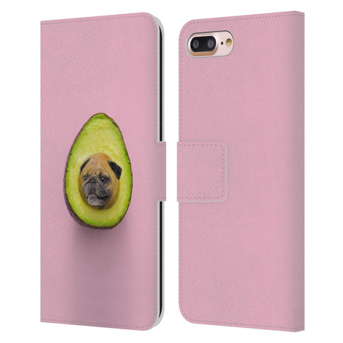 Pixelmated Animals Surreal Pets Pugacado Leather Book Wallet Case Cover For Apple iPhone 7 Plus / iPhone 8 Plus