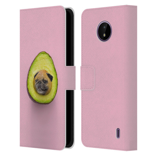 Pixelmated Animals Surreal Pets Pugacado Leather Book Wallet Case Cover For Nokia C10 / C20