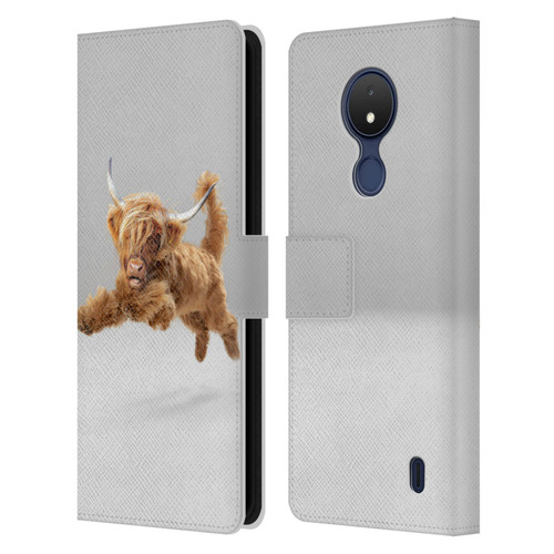 Pixelmated Animals Surreal Pets Highland Pup Leather Book Wallet Case Cover For Nokia C21