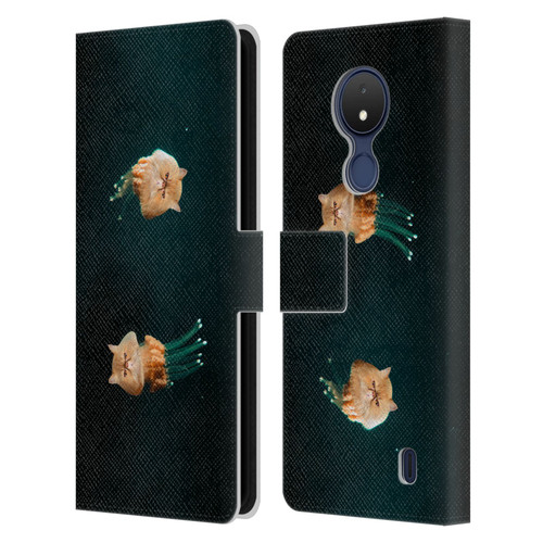 Pixelmated Animals Surreal Pets Jellyfish Cats Leather Book Wallet Case Cover For Nokia C21