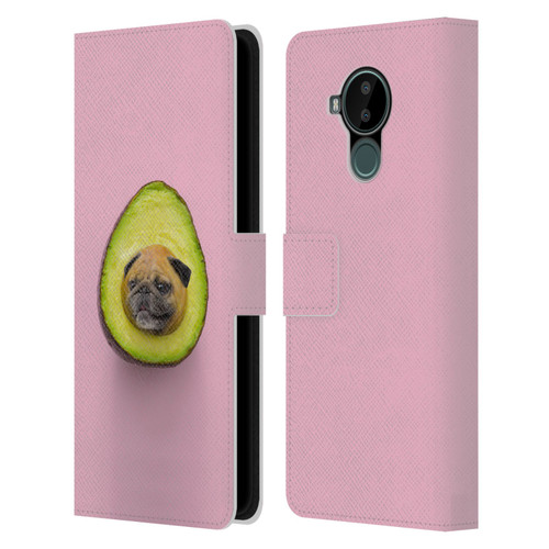 Pixelmated Animals Surreal Pets Pugacado Leather Book Wallet Case Cover For Nokia C30