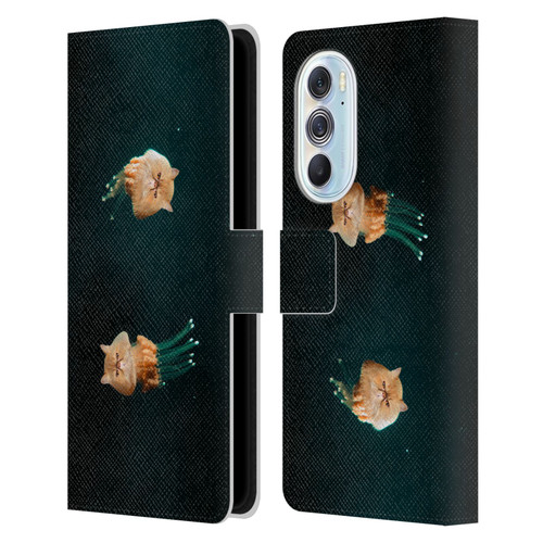 Pixelmated Animals Surreal Pets Jellyfish Cats Leather Book Wallet Case Cover For Motorola Edge X30