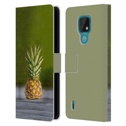 Pixelmated Animals Surreal Pets Pineapple Turtle Leather Book Wallet Case Cover For Motorola Moto E7
