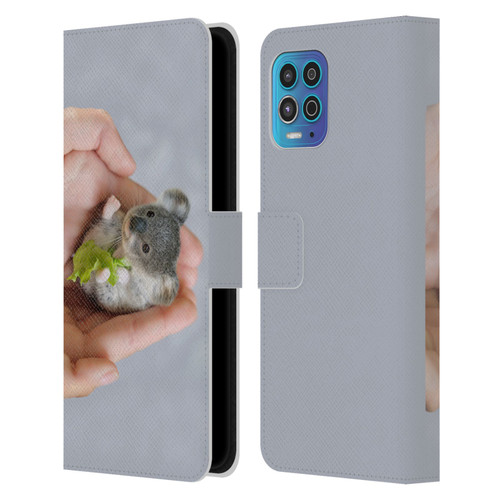 Pixelmated Animals Surreal Pets Baby Koala Leather Book Wallet Case Cover For Motorola Moto G100