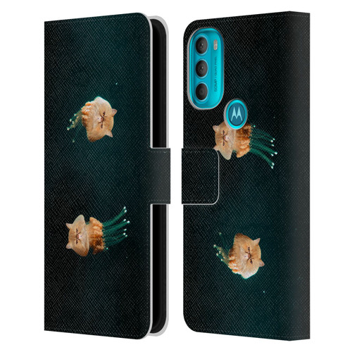 Pixelmated Animals Surreal Pets Jellyfish Cats Leather Book Wallet Case Cover For Motorola Moto G71 5G