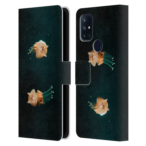 Pixelmated Animals Surreal Pets Jellyfish Cats Leather Book Wallet Case Cover For OnePlus Nord N10 5G