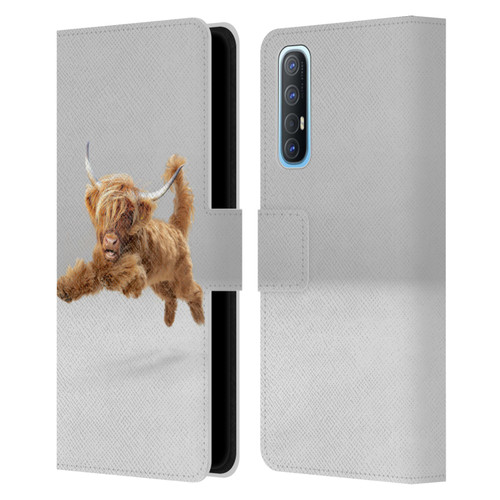Pixelmated Animals Surreal Pets Highland Pup Leather Book Wallet Case Cover For OPPO Find X2 Neo 5G