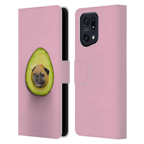 Pixelmated Animals Surreal Pets Pugacado Leather Book Wallet Case Cover For OPPO Find X5 Pro