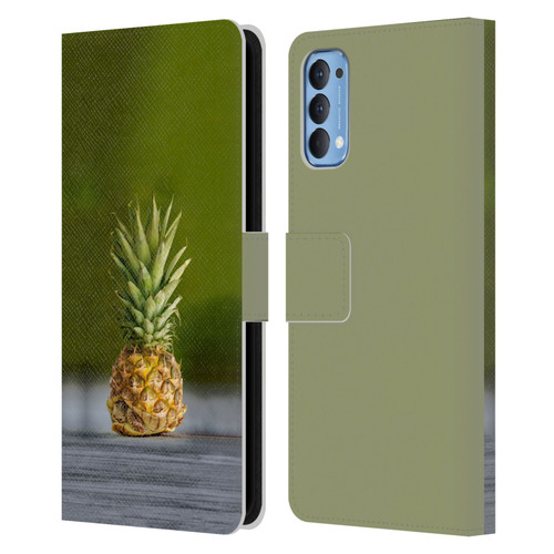 Pixelmated Animals Surreal Pets Pineapple Turtle Leather Book Wallet Case Cover For OPPO Reno 4 5G