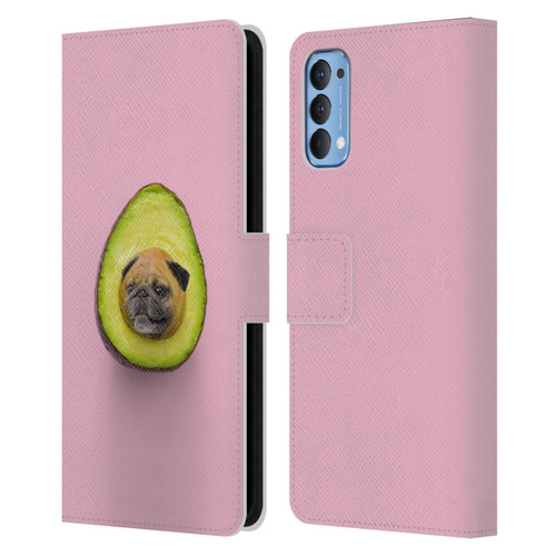 Pixelmated Animals Surreal Pets Pugacado Leather Book Wallet Case Cover For OPPO Reno 4 5G