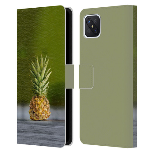 Pixelmated Animals Surreal Pets Pineapple Turtle Leather Book Wallet Case Cover For OPPO Reno4 Z 5G