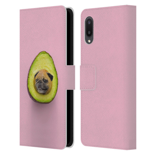 Pixelmated Animals Surreal Pets Pugacado Leather Book Wallet Case Cover For Samsung Galaxy A02/M02 (2021)