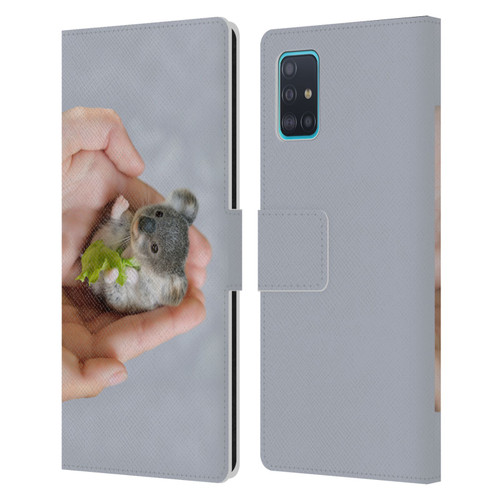 Pixelmated Animals Surreal Pets Baby Koala Leather Book Wallet Case Cover For Samsung Galaxy A51 (2019)