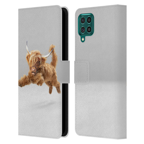 Pixelmated Animals Surreal Pets Highland Pup Leather Book Wallet Case Cover For Samsung Galaxy F62 (2021)