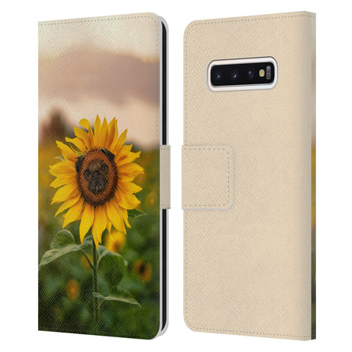 Pixelmated Animals Surreal Pets Pugflower Leather Book Wallet Case Cover For Samsung Galaxy S10