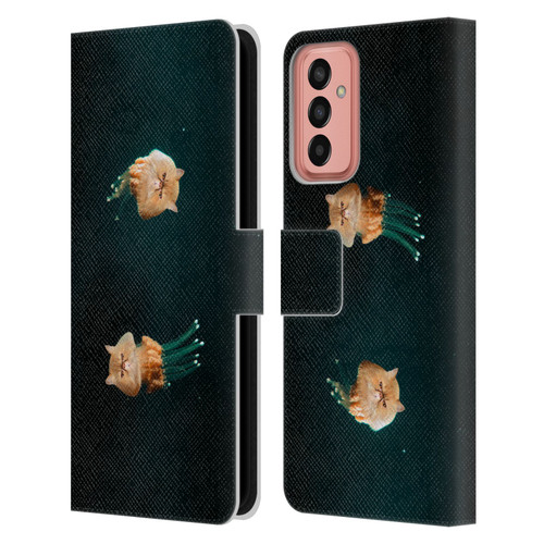 Pixelmated Animals Surreal Pets Jellyfish Cats Leather Book Wallet Case Cover For Samsung Galaxy M13 (2022)