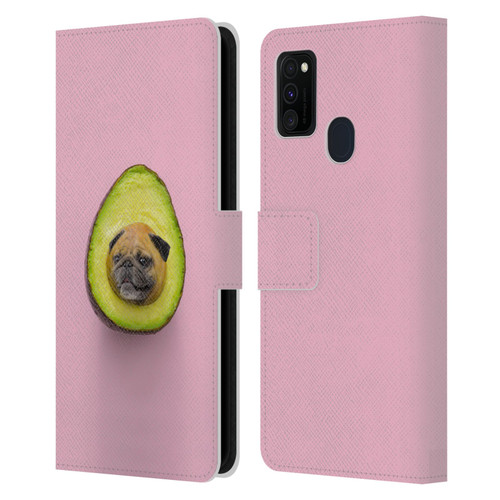 Pixelmated Animals Surreal Pets Pugacado Leather Book Wallet Case Cover For Samsung Galaxy M30s (2019)/M21 (2020)