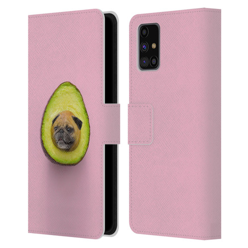 Pixelmated Animals Surreal Pets Pugacado Leather Book Wallet Case Cover For Samsung Galaxy M31s (2020)