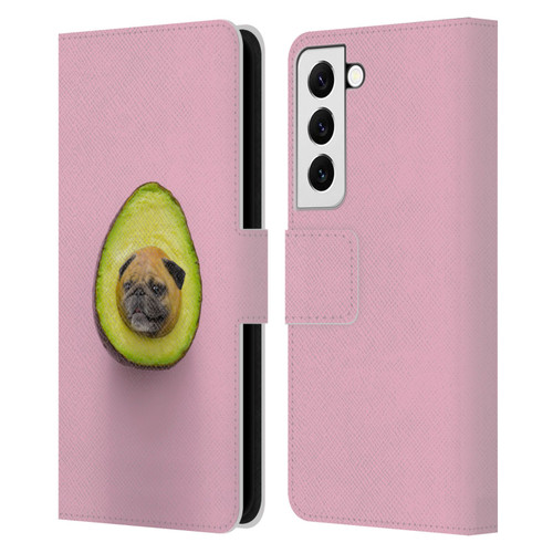 Pixelmated Animals Surreal Pets Pugacado Leather Book Wallet Case Cover For Samsung Galaxy S22 5G