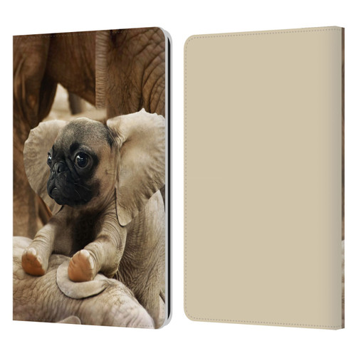 Pixelmated Animals Surreal Wildlife Pugephant Leather Book Wallet Case Cover For Amazon Kindle Paperwhite 1 / 2 / 3