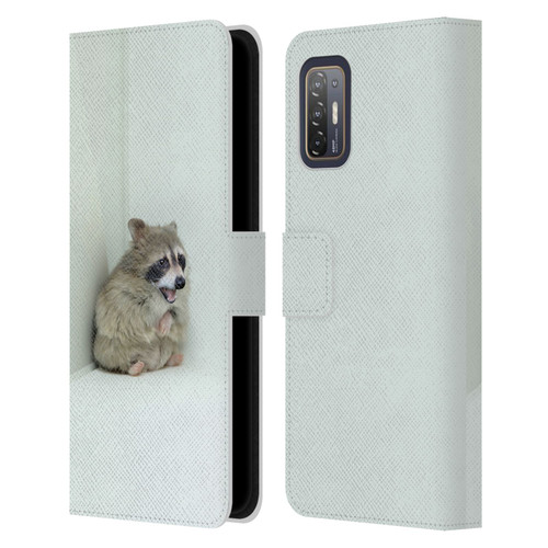 Pixelmated Animals Surreal Wildlife Hamster Raccoon Leather Book Wallet Case Cover For HTC Desire 21 Pro 5G