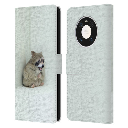 Pixelmated Animals Surreal Wildlife Hamster Raccoon Leather Book Wallet Case Cover For Huawei Mate 40 Pro 5G