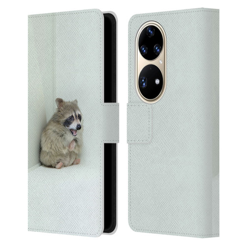 Pixelmated Animals Surreal Wildlife Hamster Raccoon Leather Book Wallet Case Cover For Huawei P50 Pro