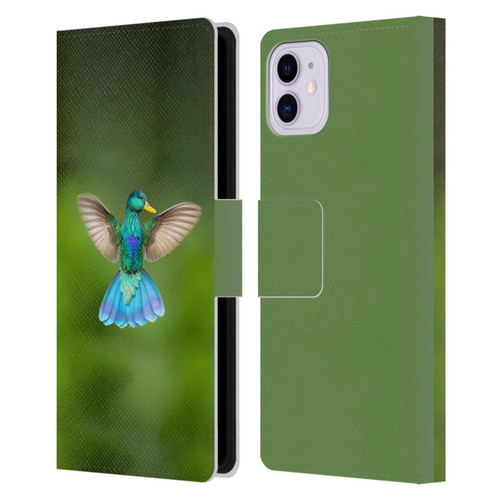 Pixelmated Animals Surreal Wildlife Quaking Bird Leather Book Wallet Case Cover For Apple iPhone 11